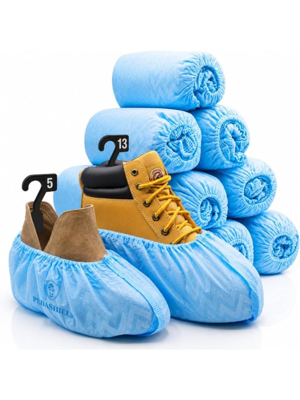 330 Pack Waterproof Non-Slip Disposable Boot & Shoe Covers - Blue, Heavy-Duty
